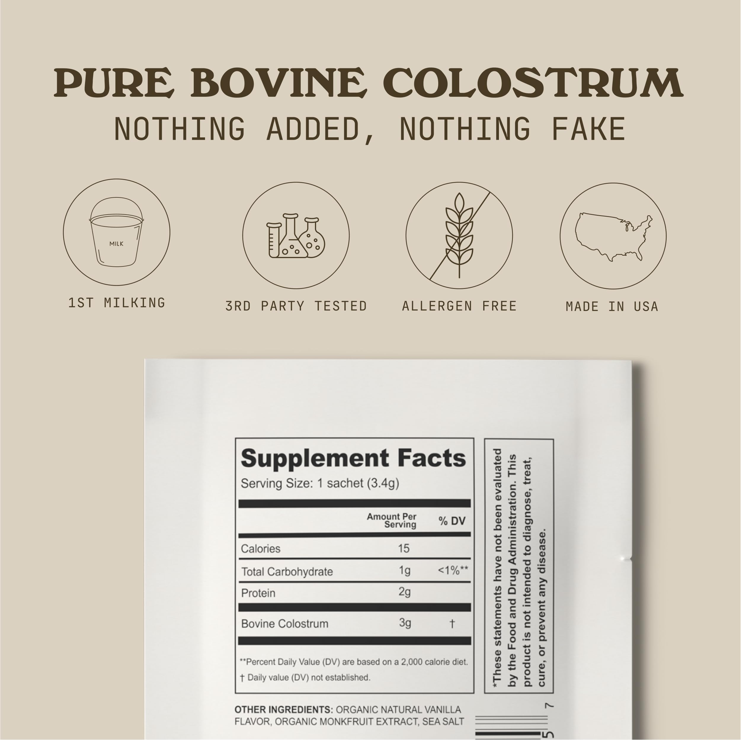 Cowboy Colostrum Powder Dry Bottle shows premium full-fat formula for gut health.