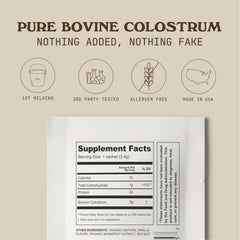 Cowboy Colostrum Powder Dry Bottle shows premium full-fat formula for gut health.