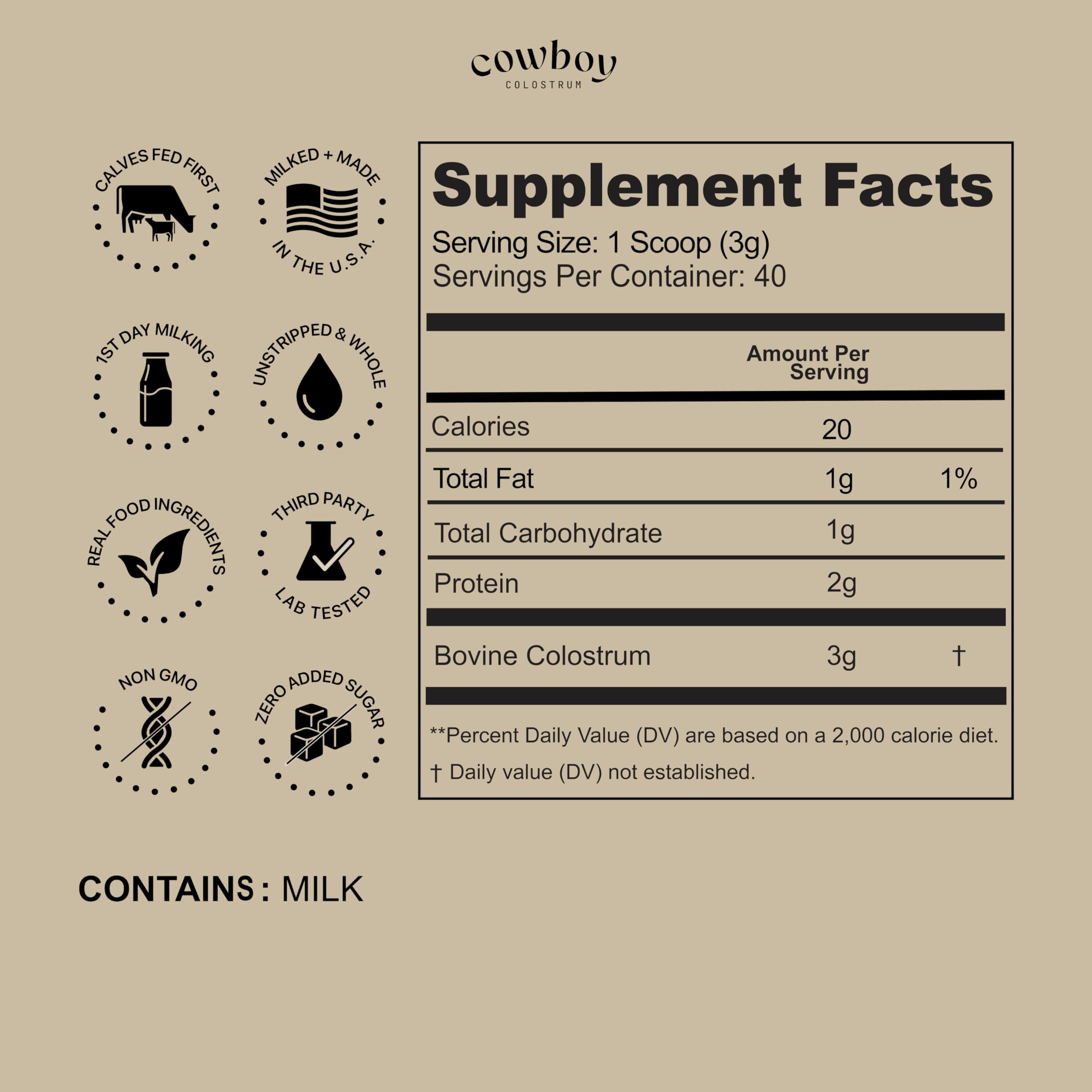 Cowboy Colostrum powder mix in water shows easy blending and smooth texture with no clumping