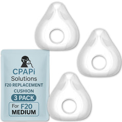 CPAPi Solutions F20 cushion closeup with soft silicone seal for comfort.