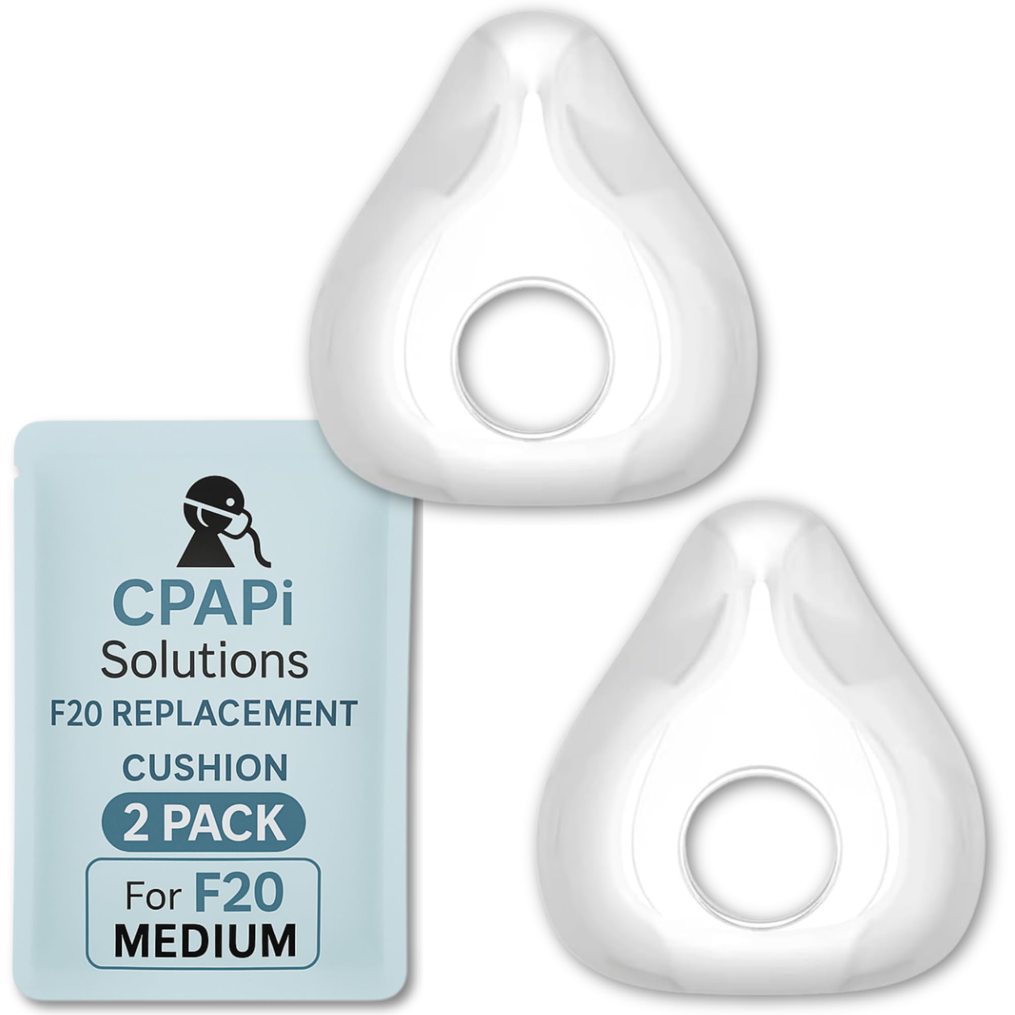 CPAPi Solutions F20 cushion with a soft silicone seal for a secure, comfortable fit