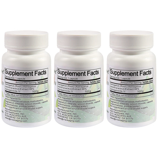 Crackaging Astragaloside IV capsule close-up highlights enteric-coated design for better absorption.