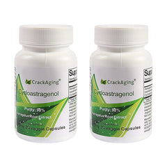 Crackaging Cycloastragenol bottle shows high-purity formula for telomere support