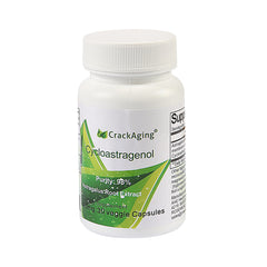 Crackaging Cycloastragenol capsules close-up highlighting purity and formulation