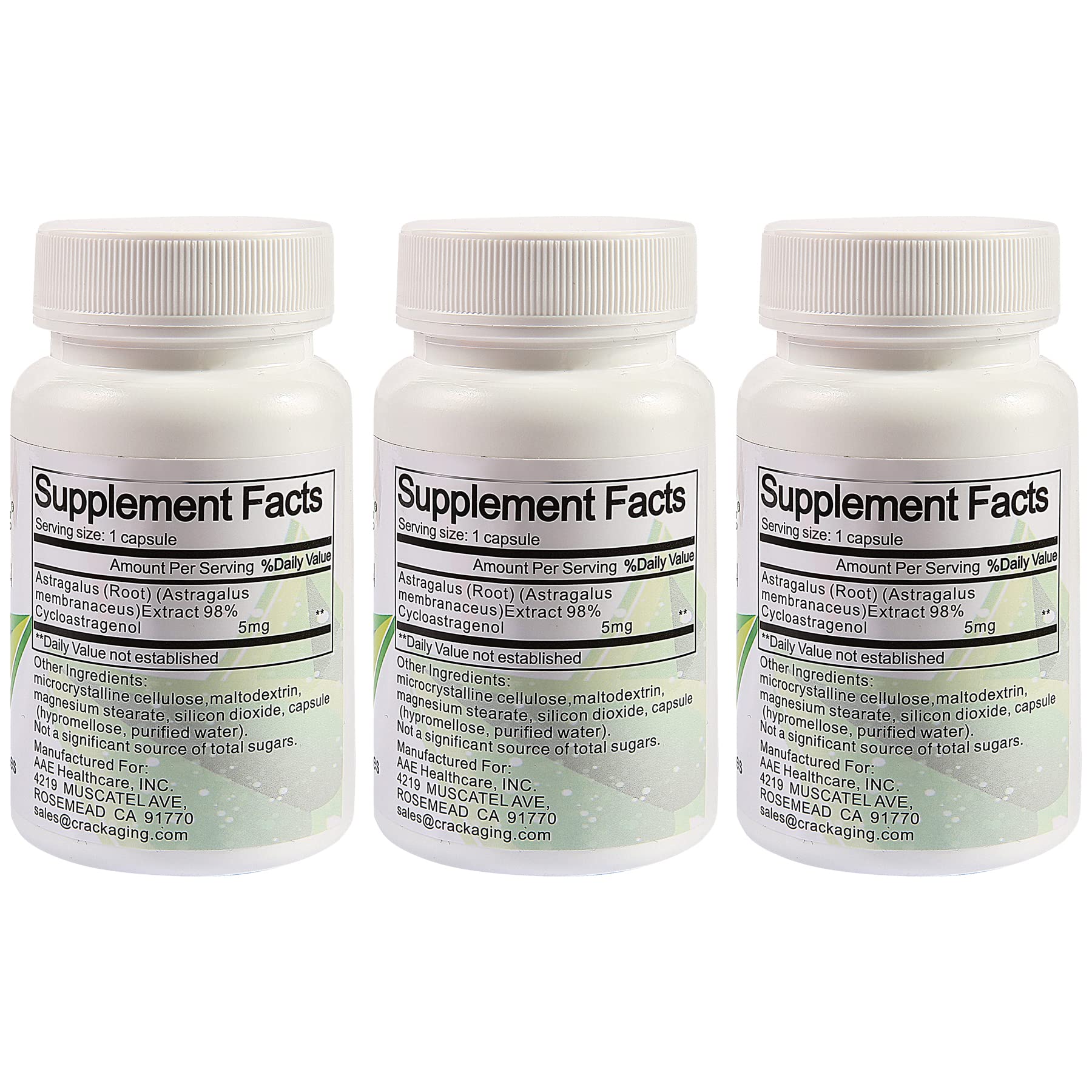 Crackaging Cycloastragenol capsules close up showing pure capsules for daily use.