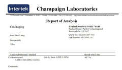 Crackaging purity lab result US graphic confirms high cycloastragenol purity