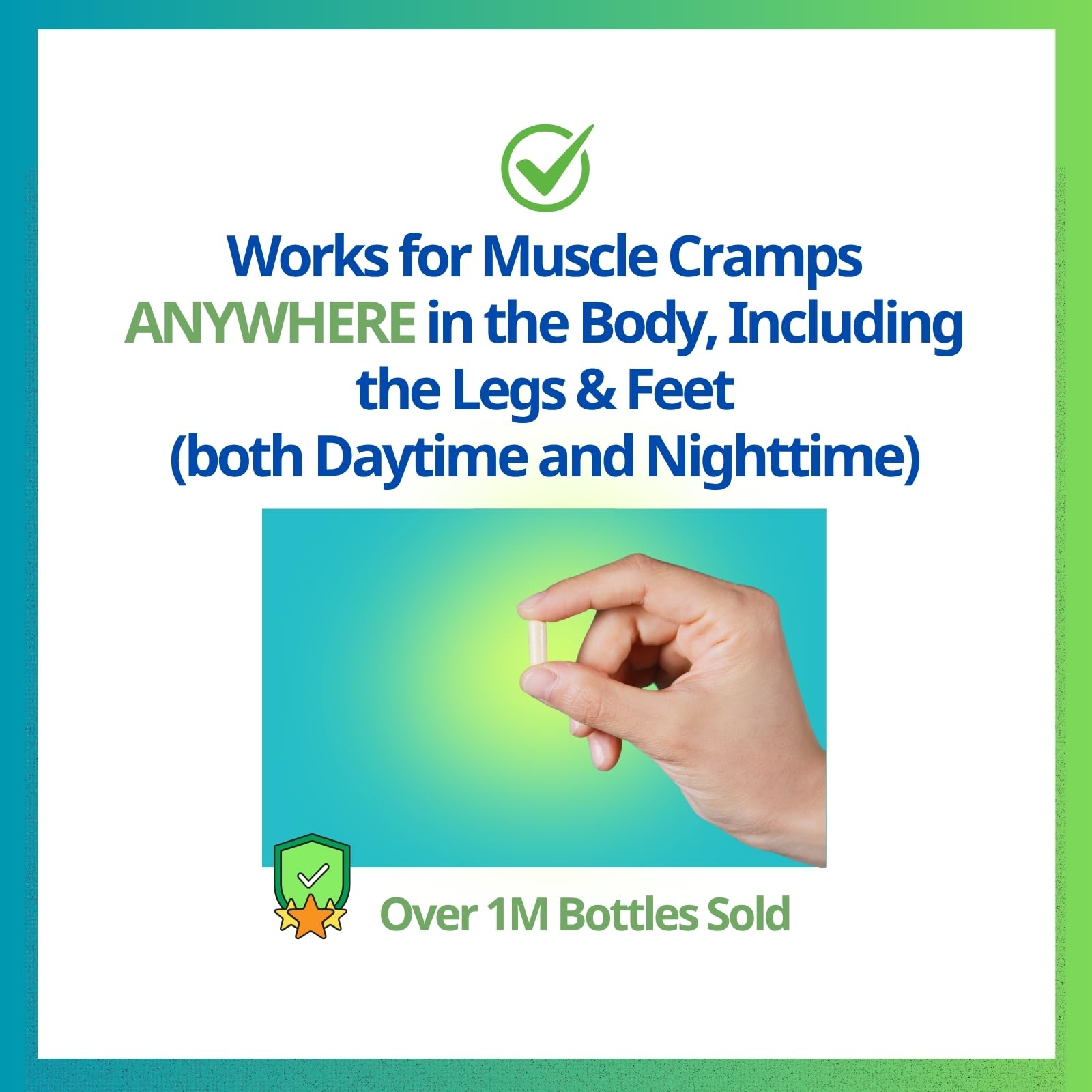 Cramp Defense capsules shown for convenient daily muscle support