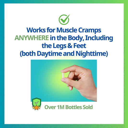 Cramp Defense capsules shown for convenient daily muscle support