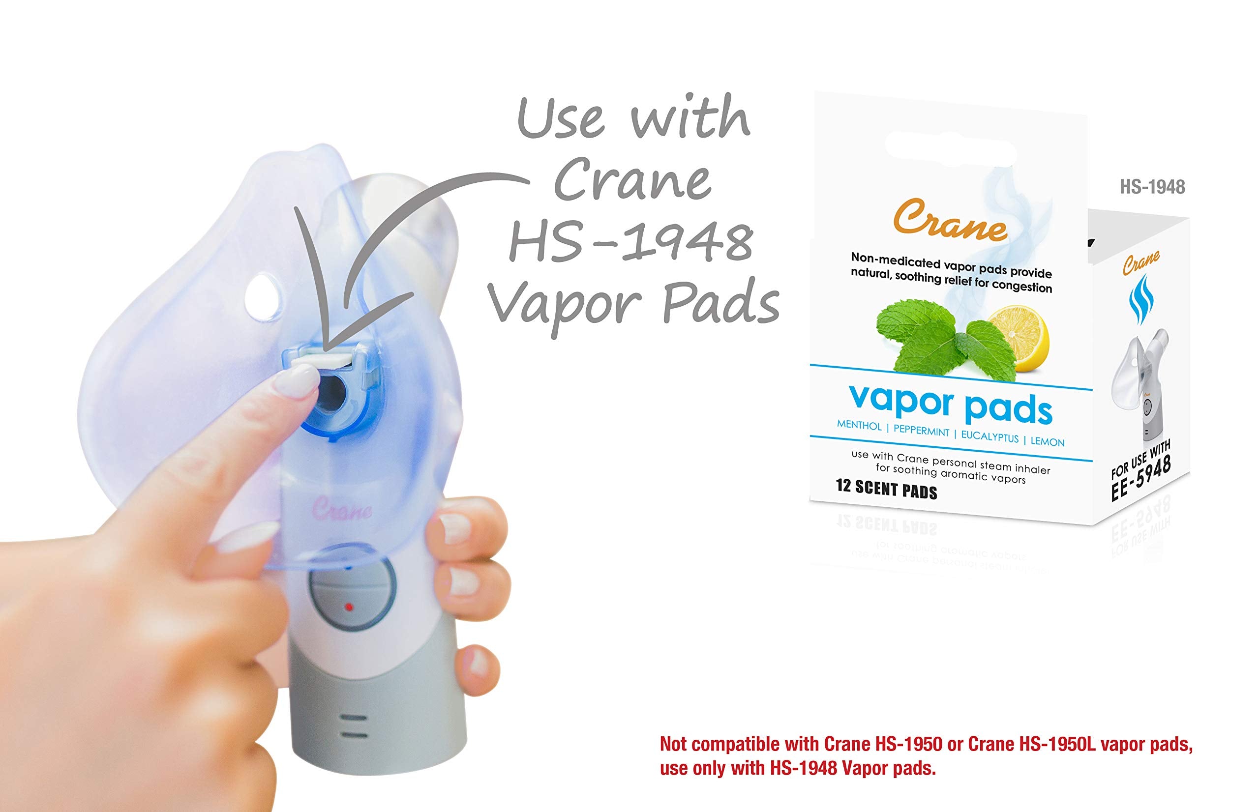 Crane inhaler vapor pads included for extra relief