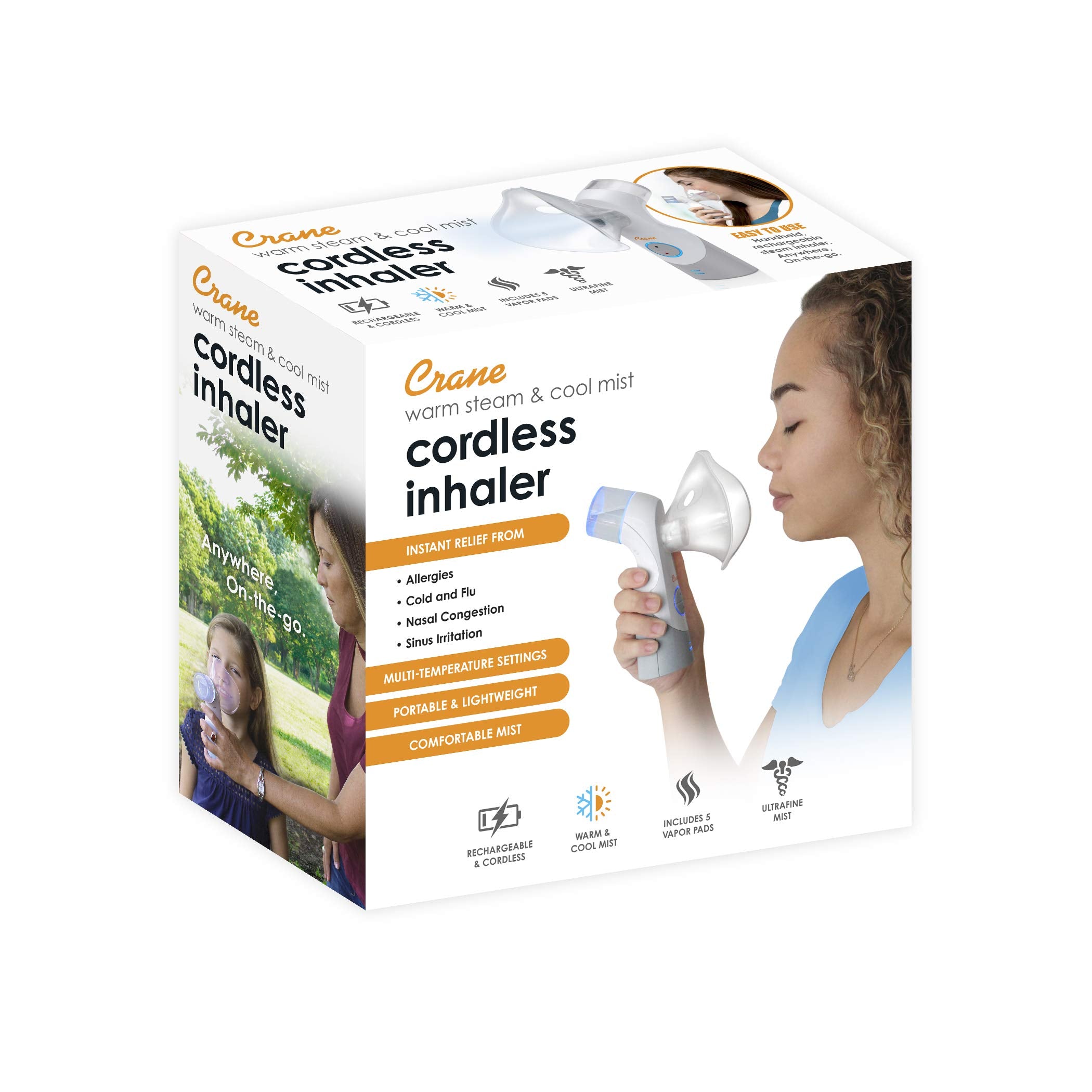 Crane inhaler water-reservoir ready for use
