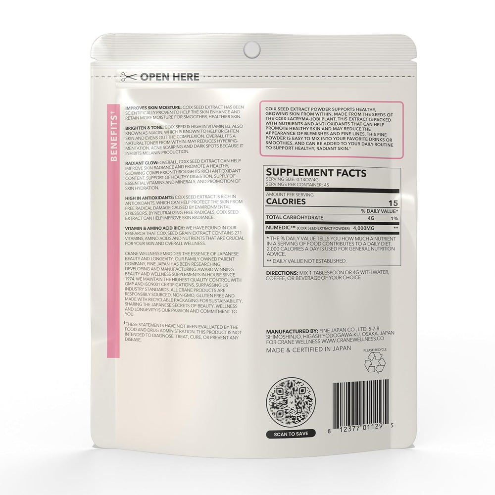CRANE WELLNESS Tone & Glow label detail highlights natural, vegan formulation