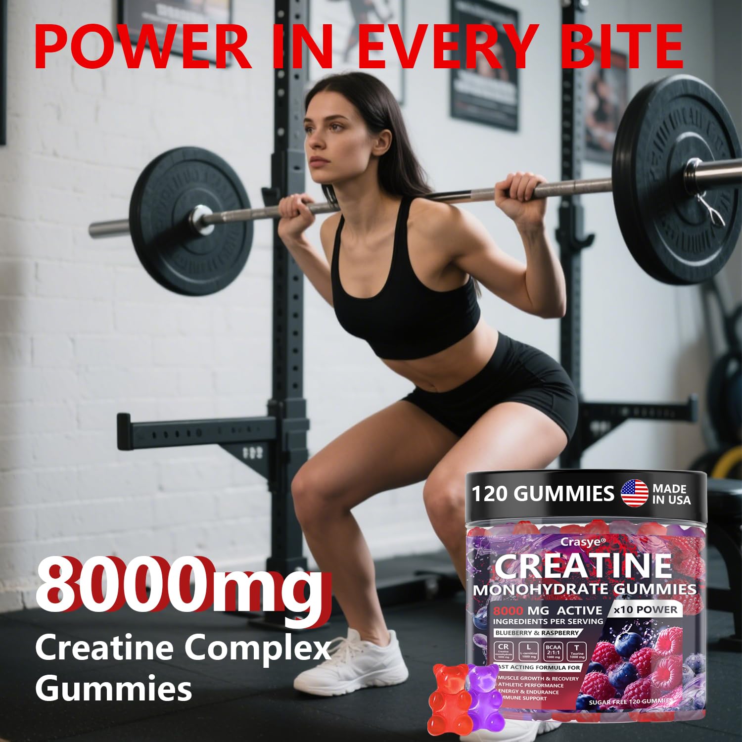 Crasye on-the-go pack demonstrates convenient 3-gummy daily serving.