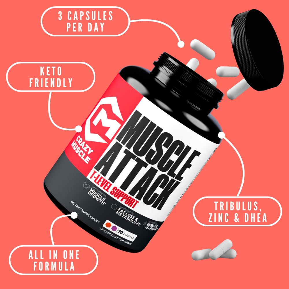 Close-up of Crazy Muscle capsules ready for nightly routine