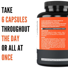Capsules poured to illustrate quick pre- or post-workout intake.