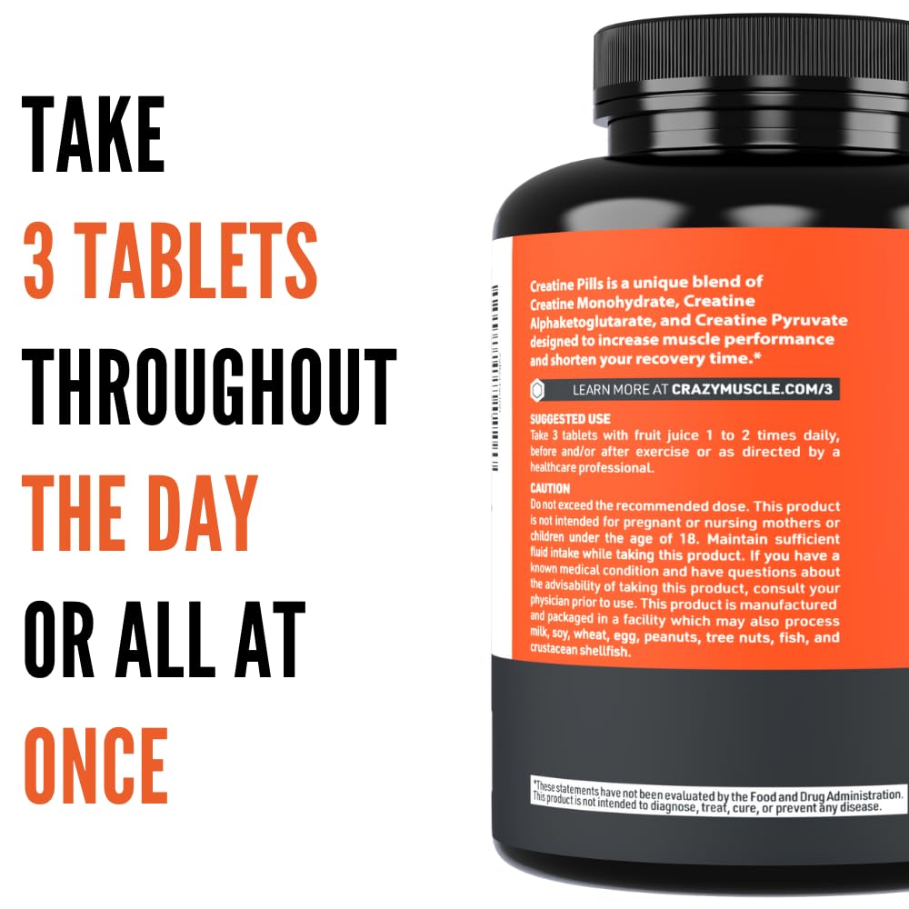 Crazy Muscle ingredient list on label highlighting vegan, gluten-free, keto-friendly attributes