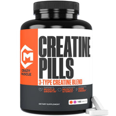 Crazy Muscle Three-atine pills front view for pre and post workout use