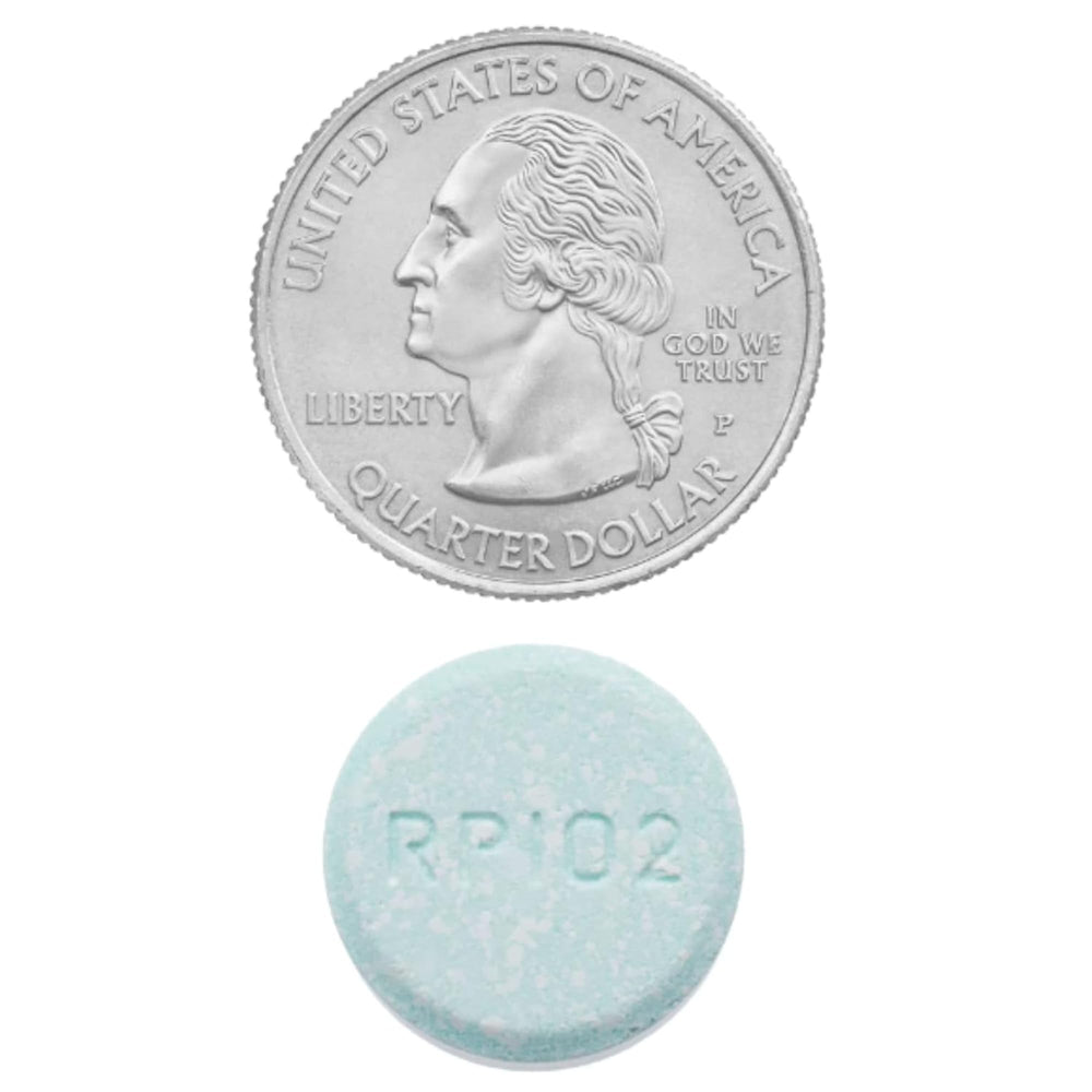 Close-up of 750 mg chewable tablets from Create and Bundle