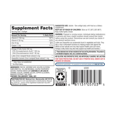 Softgels poured from Equate Vision 50+ bottle for daily use