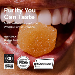 Create Creatine Monohydrate Gummies anti melting formula supports on the go consumption