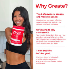 Anti melting technology shown in packaging for Create gummies