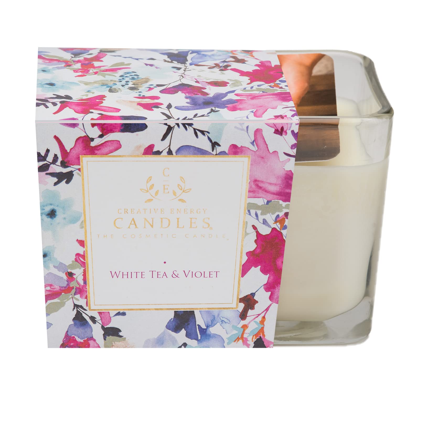 Creative Energy Candles lotion candle white tea violet pour for hydrating skin massage