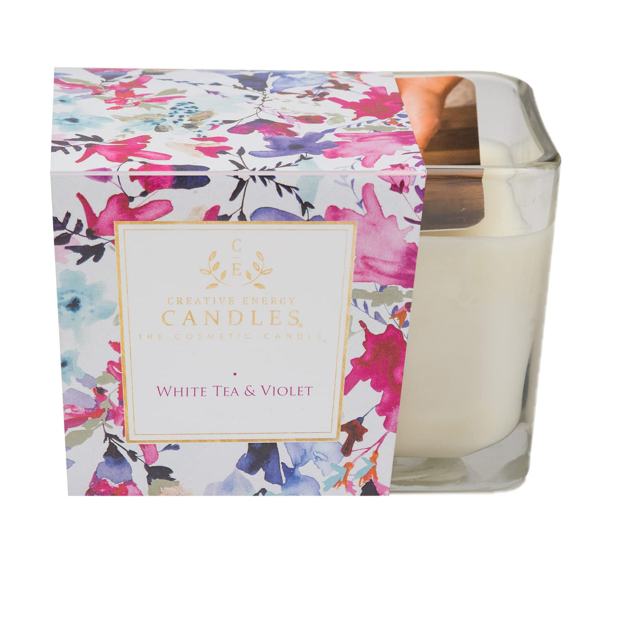 Creative Energy Candles lotion candle white tea violet pour for hydrating skin massage