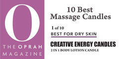 Creative Energy me-time moment with candle and lotion for skin care