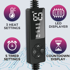 CREATRILL pad LED controller shows temperature and timer at a glance