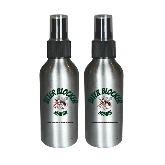 Creeper Defeater Biter Blocker on-body spray bottle for outdoor protection and skin comfort.