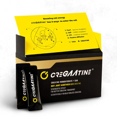 CreGAAtine micronized creatine bottle front view for strength support