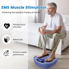 Foot placed in the Creliver EMS Foot Stimulator Pro during a relaxing session