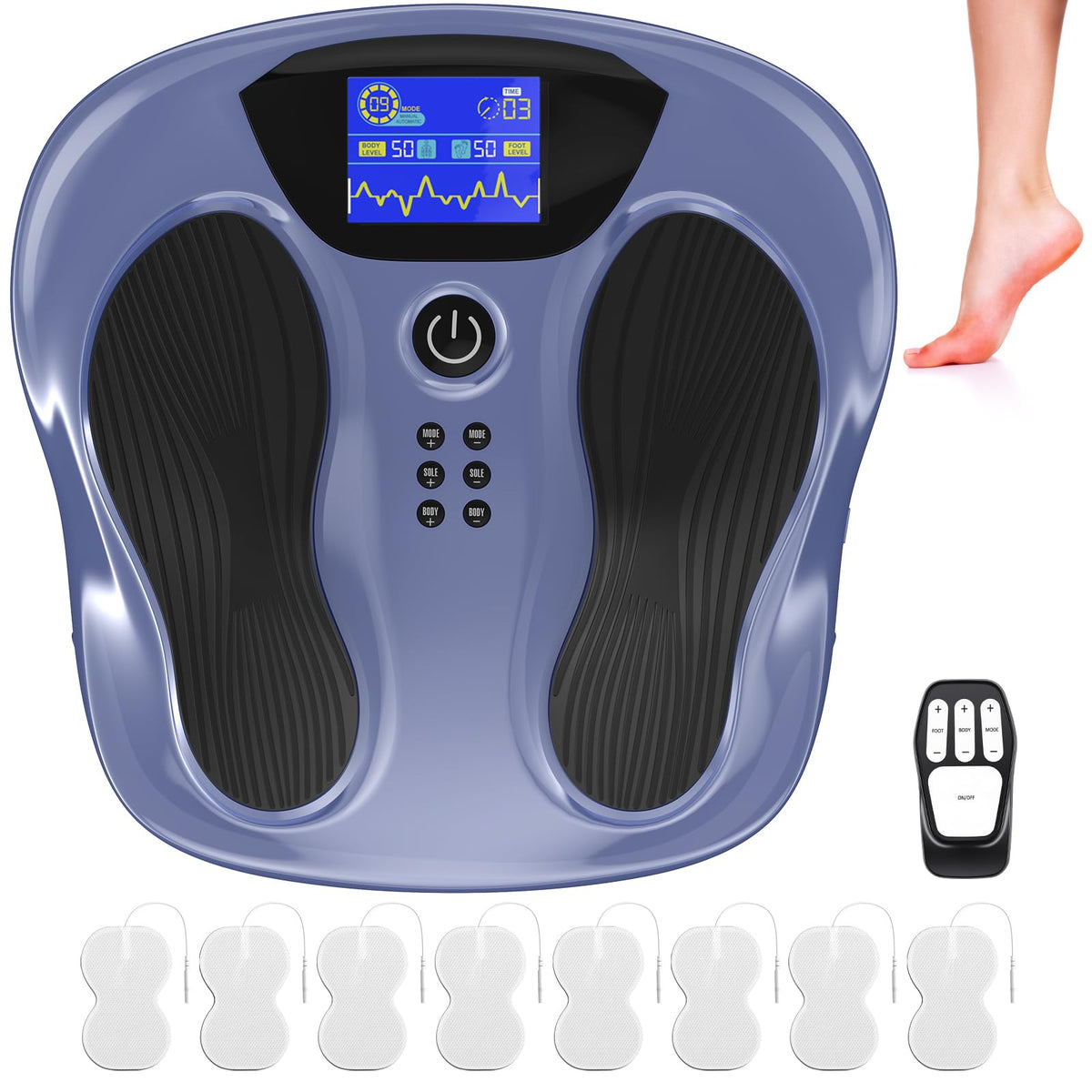 Creliver EMS Foot Stimulator Pro front view with ergonomic sole for comfortable sessions