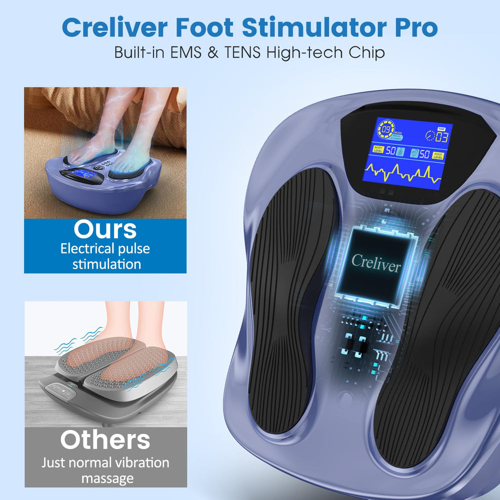 Creliver EMS Foot Stimulator Pro side view compact home therapy device