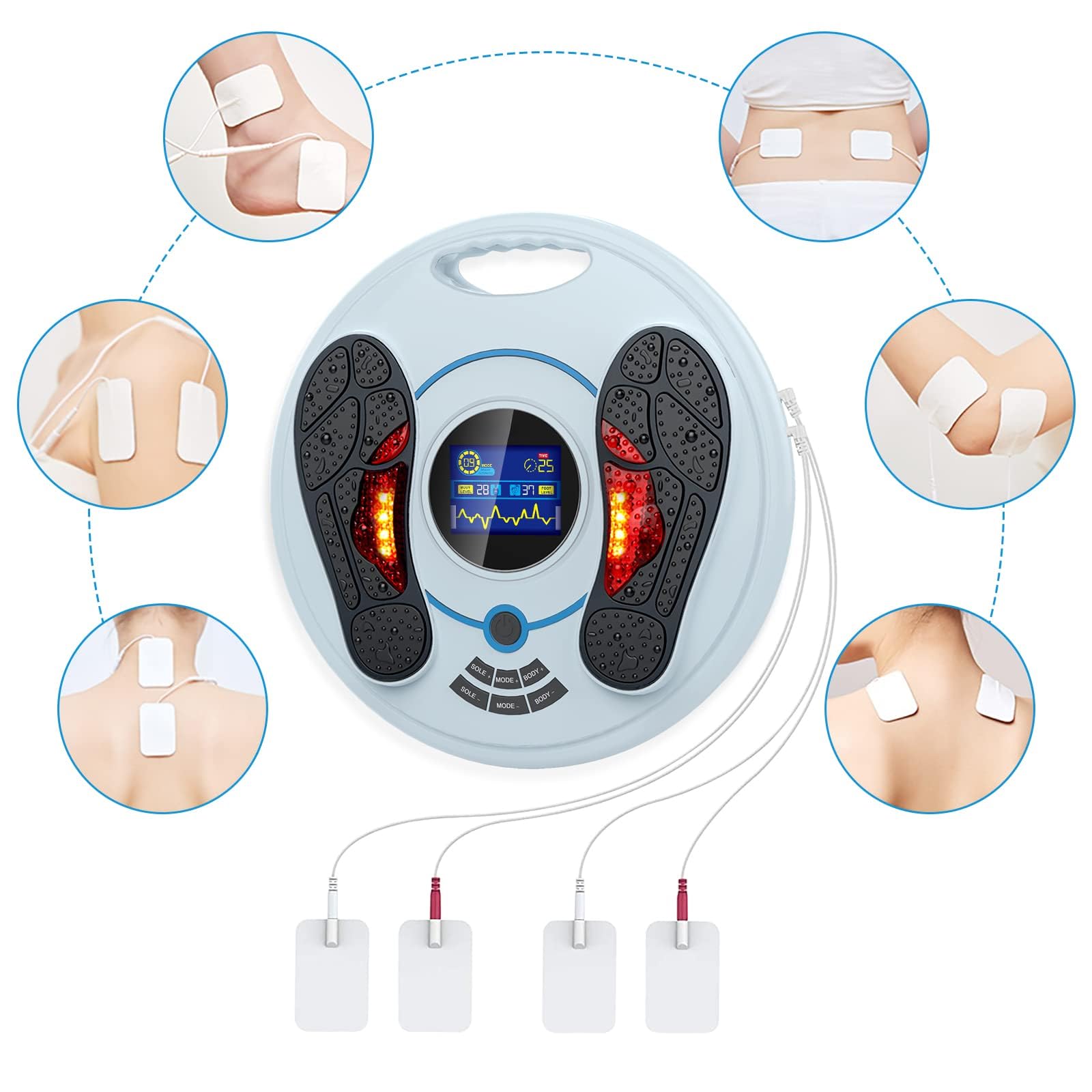 Creliver foot massage mode buttons enabling personalized therapy sessions.