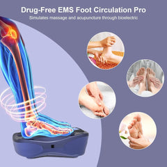 Creliver self adhesive pads on ankle for targeted relief and massage.