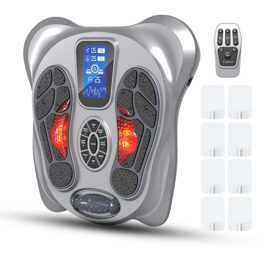 Creliver EMS foot massager stimulates circulation for tired feet.