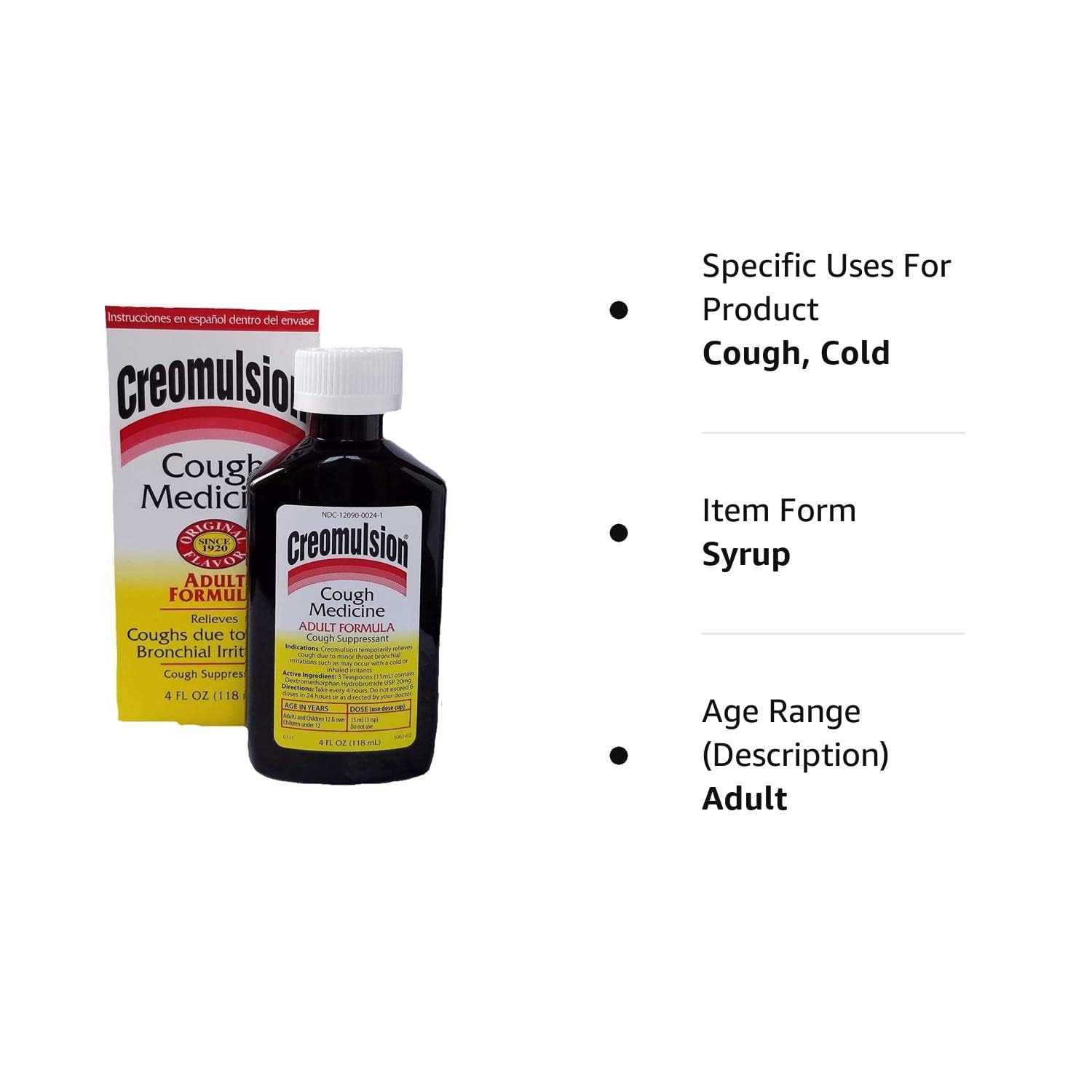Creomulsion bottle in cabinet ready for cold-season relief.