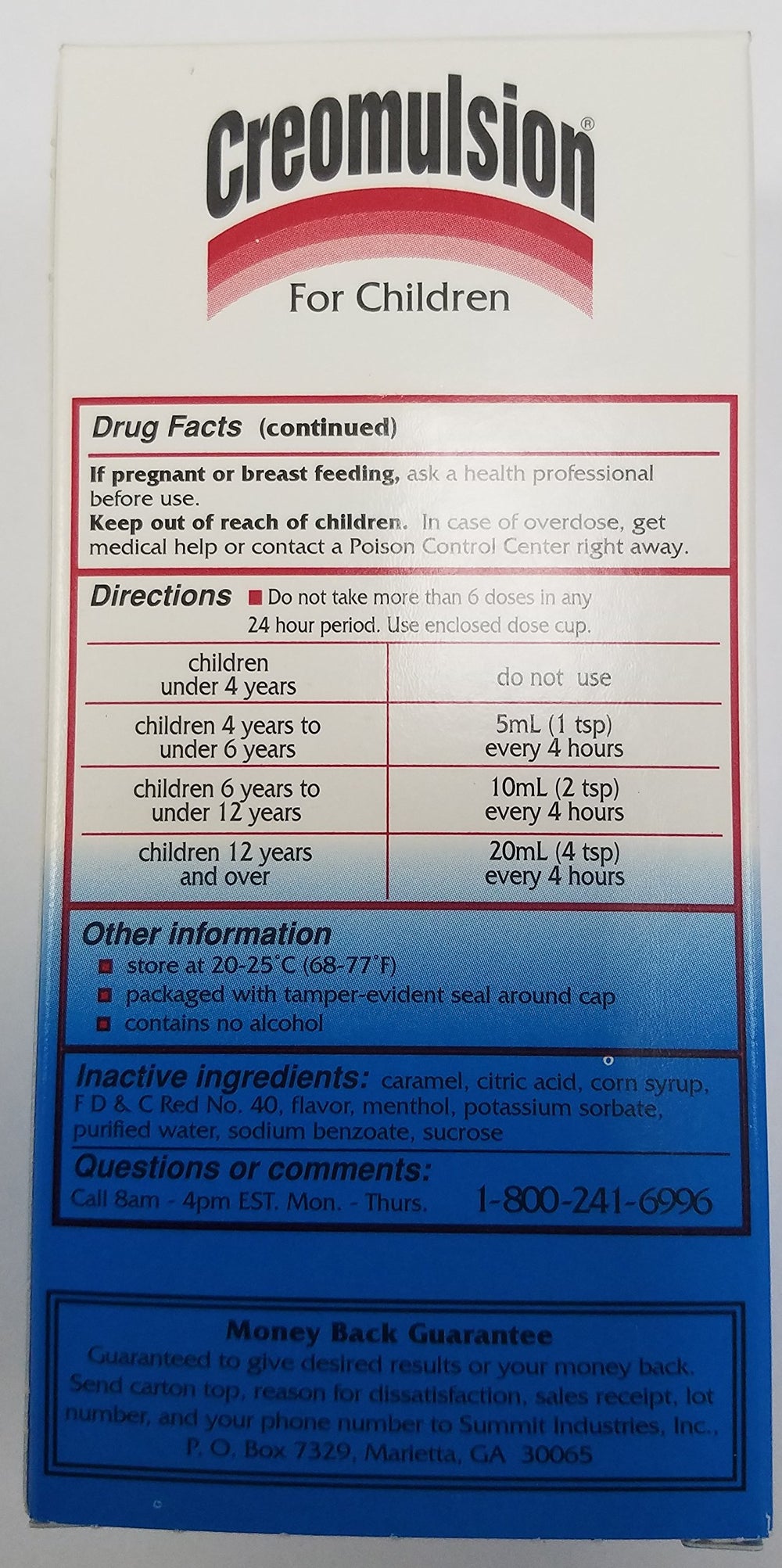 Creomulsion Children's Cough Syrup pack of 3 showing ongoing home supply.