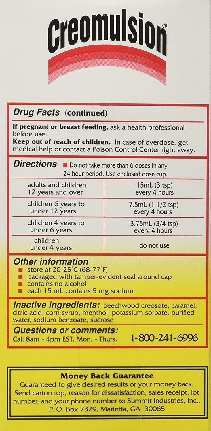Creomulsion dosing spoon illustrates precise measurement for safe use.