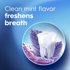 Crest 3D White Brilliance mouthwash cap close-up emphasizing easy-to-use cap