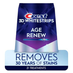 Crest 3D Whitestrips Age Renew before and after whitening visuals