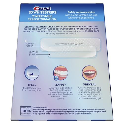 Crest 3D Whitestrips Glamorous White smile after use shows brighter shade.