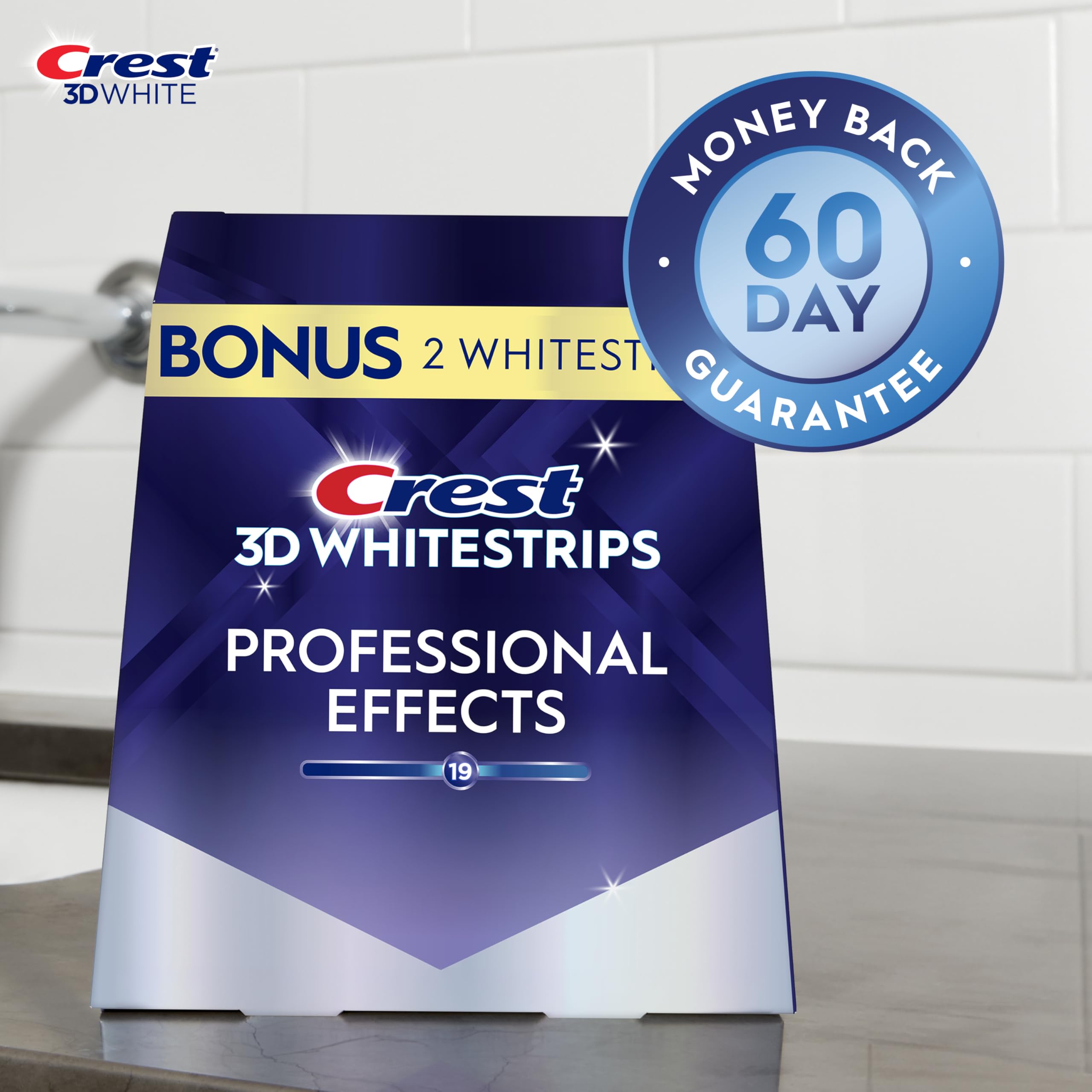 Crest 3D Whitestrips Professional Effects Advanced Seal Technology close-up for secure fit