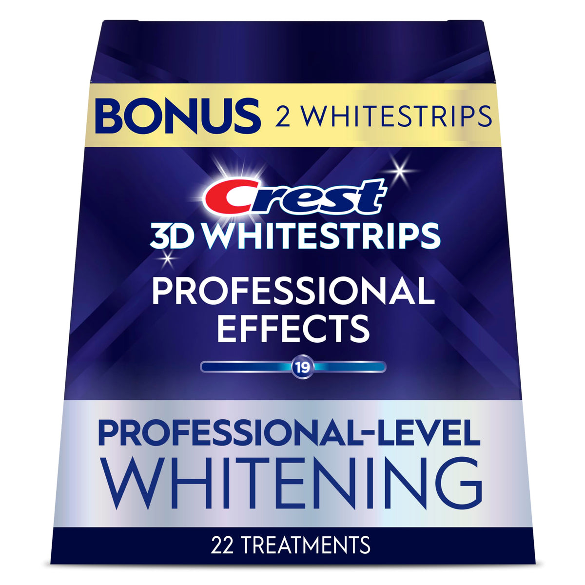 Crest 3D Whitestrips Professional Effects box front for at-home whitening