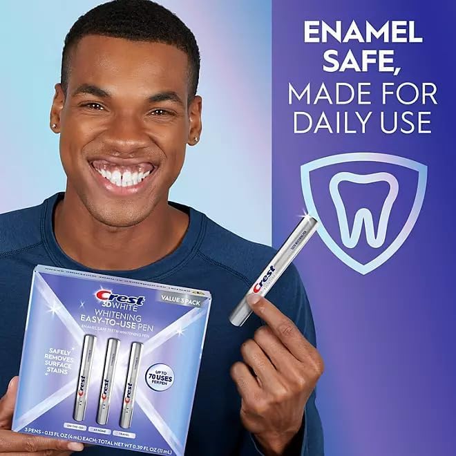 Crest 3DWhite teeth before-and-after-inspired contrast image showing subtle whitening.