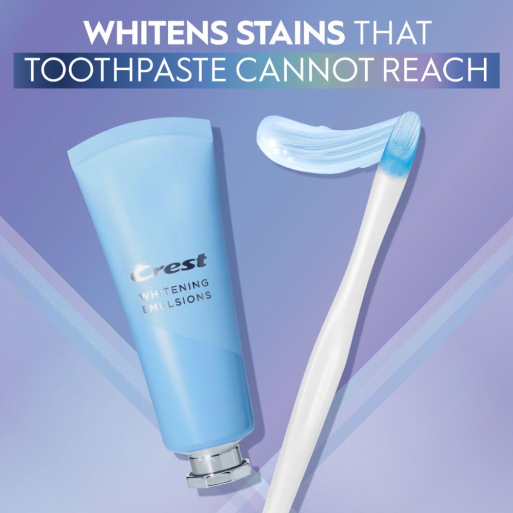 Crest Emulsions with 5x active peroxide droplets for effective whitening.
