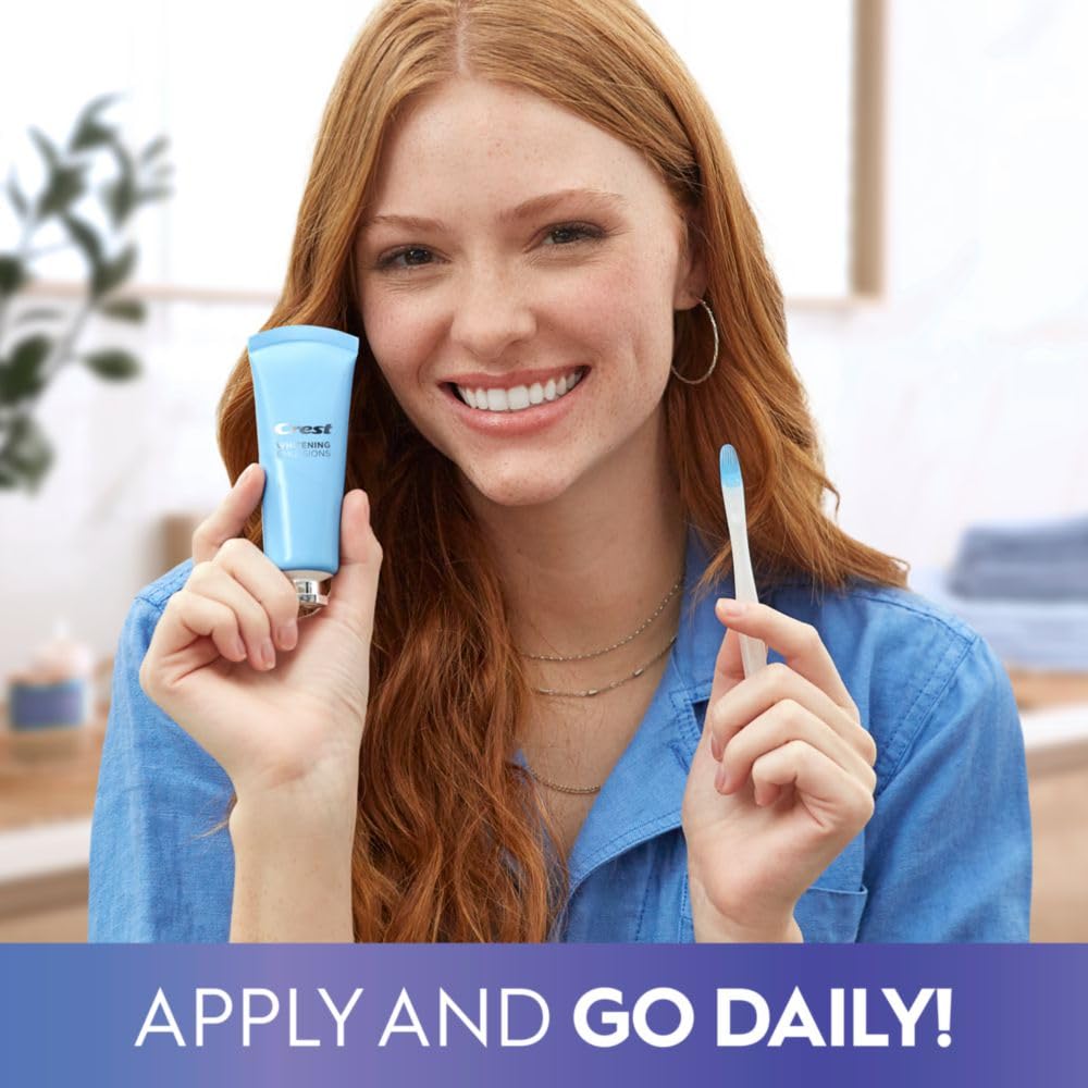 Crest Whitening Emulsions start whitening on contact with teeth.