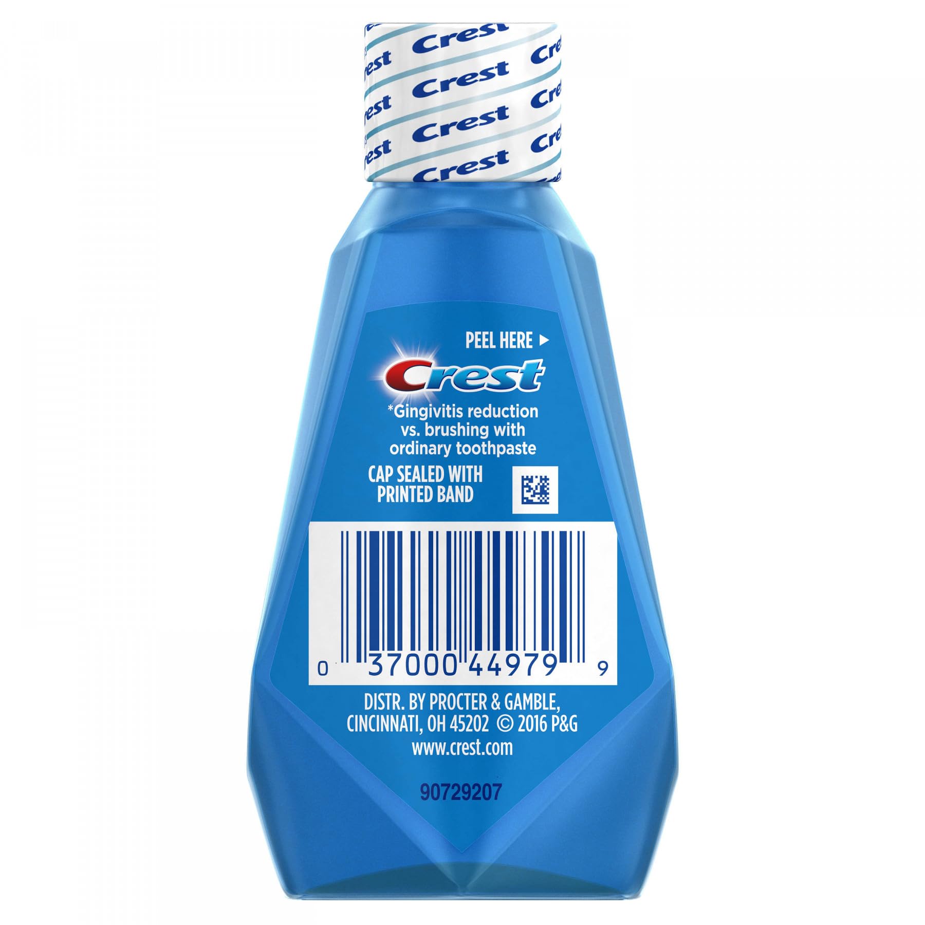 Crest Pro-Health Mouthwash on-the-go bottle promotes 12-hour fresh breath confidence.