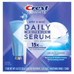 Crest Whitening Emulsions tube and wand ready for quick at-home whitening