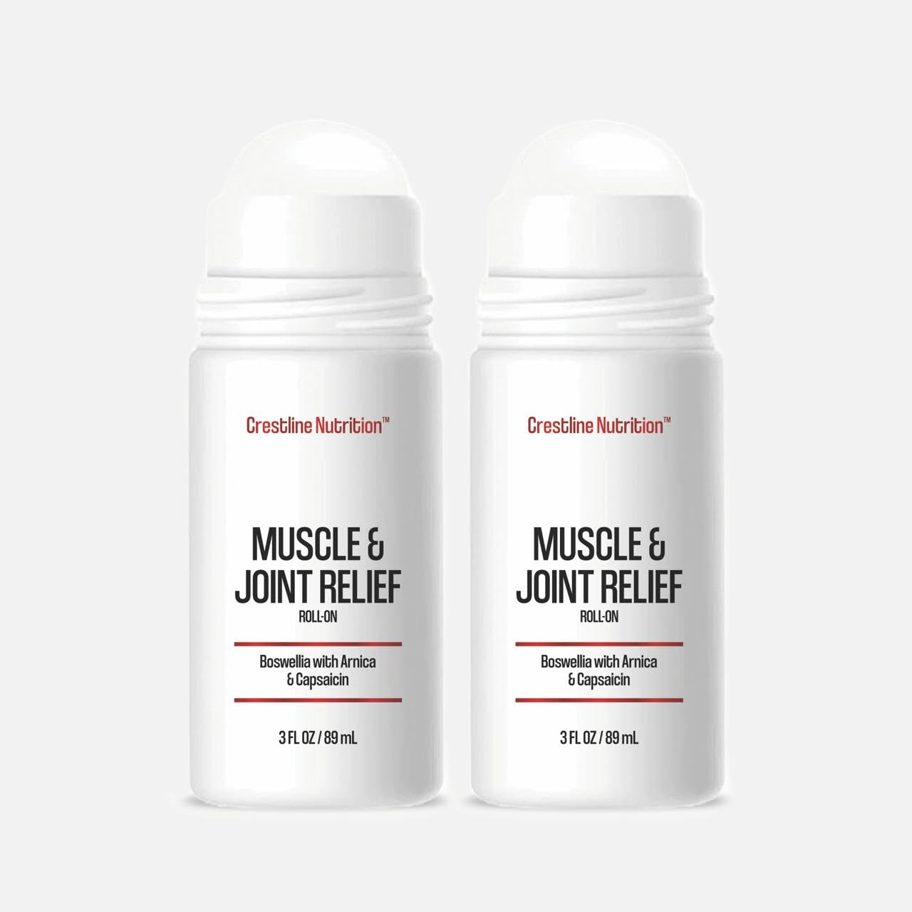 Crestline Muscle & Joint Relief bottle front with a 2-pack for daily comfort